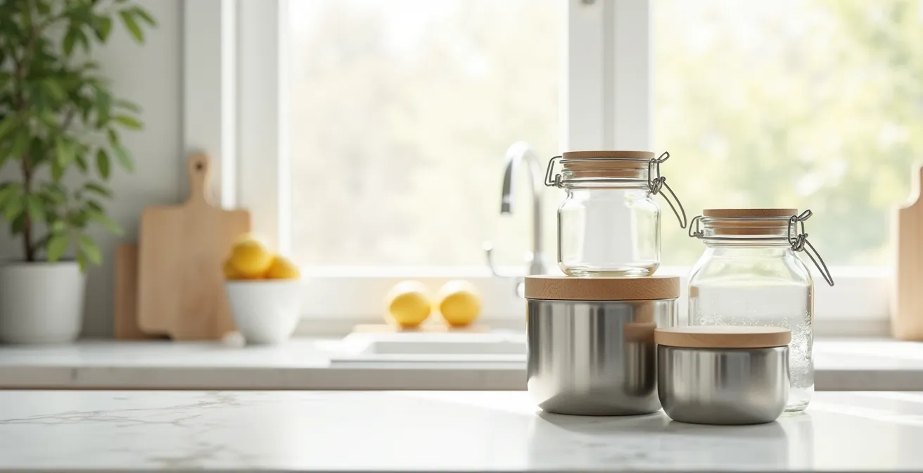 Contenants alimentaires en verre et inox remplaçant les plastiques